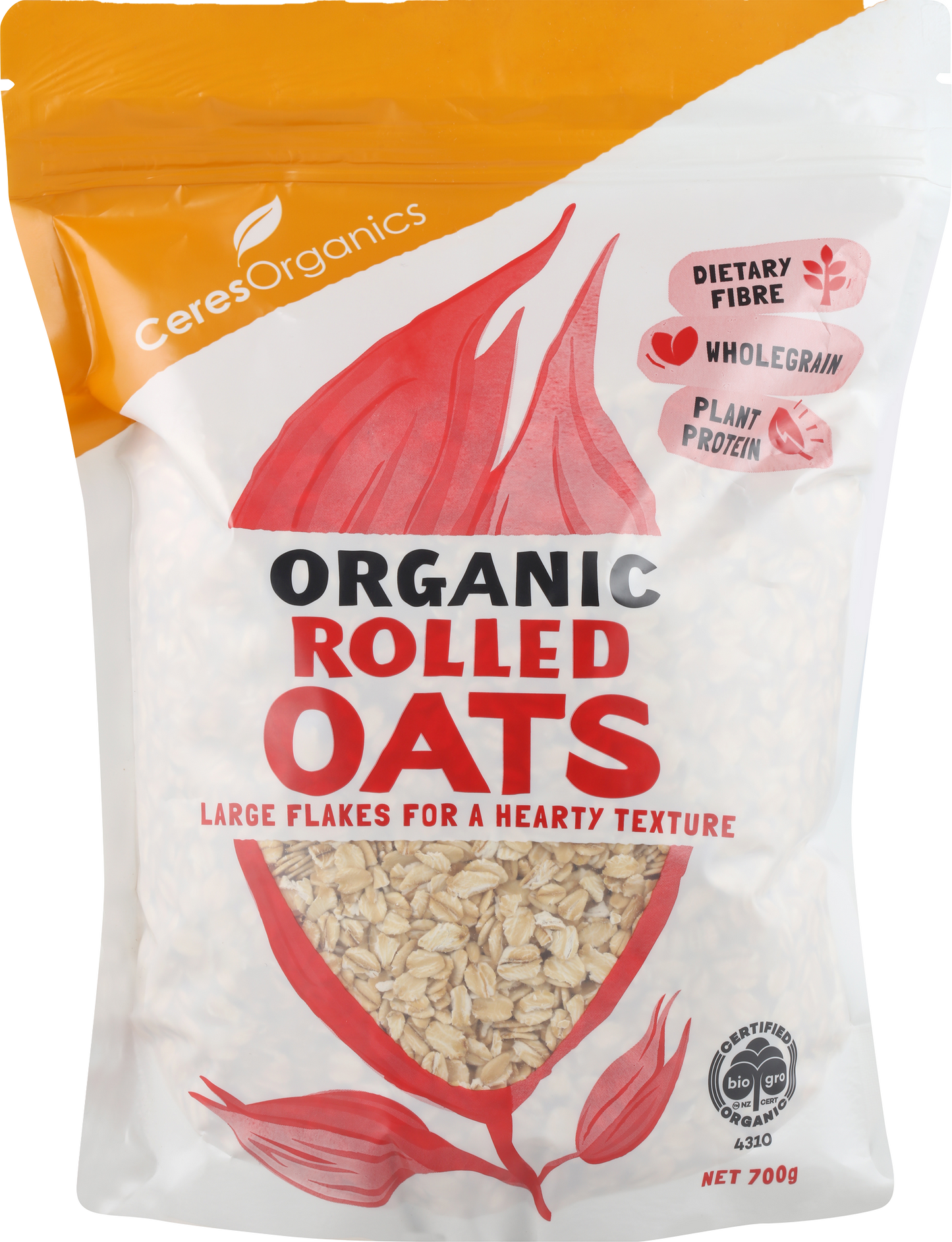 Ceres Organics Oats Rolled Jumbo Wholegrain 700g