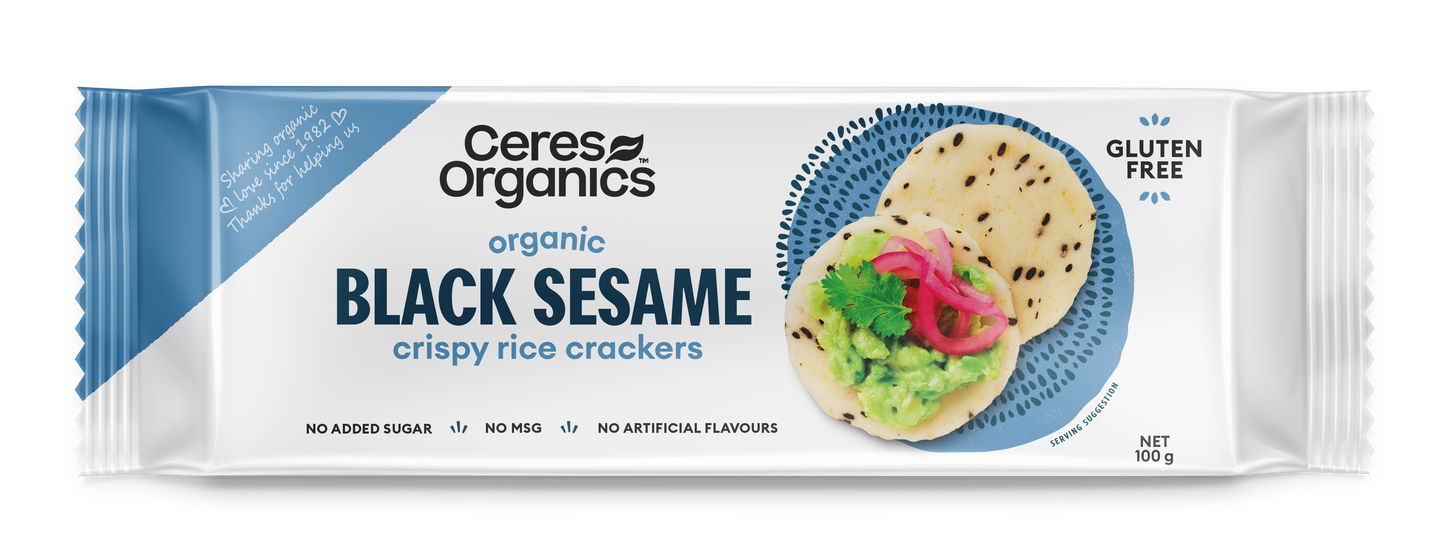 Ceres Organics Black Rice Crackers Original 115g