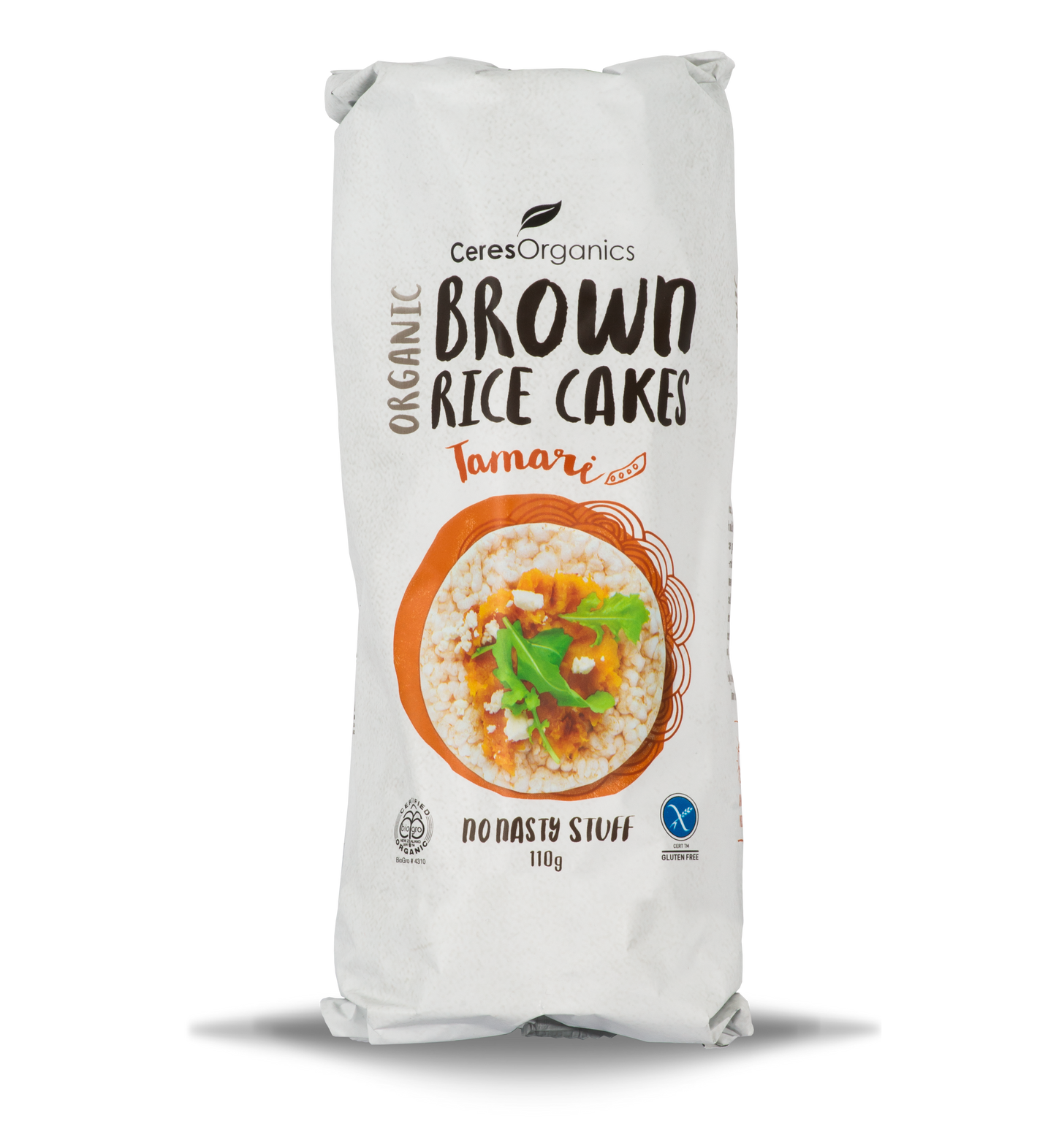 Ceres Organics Brown Rice Cakes Tamari 110g