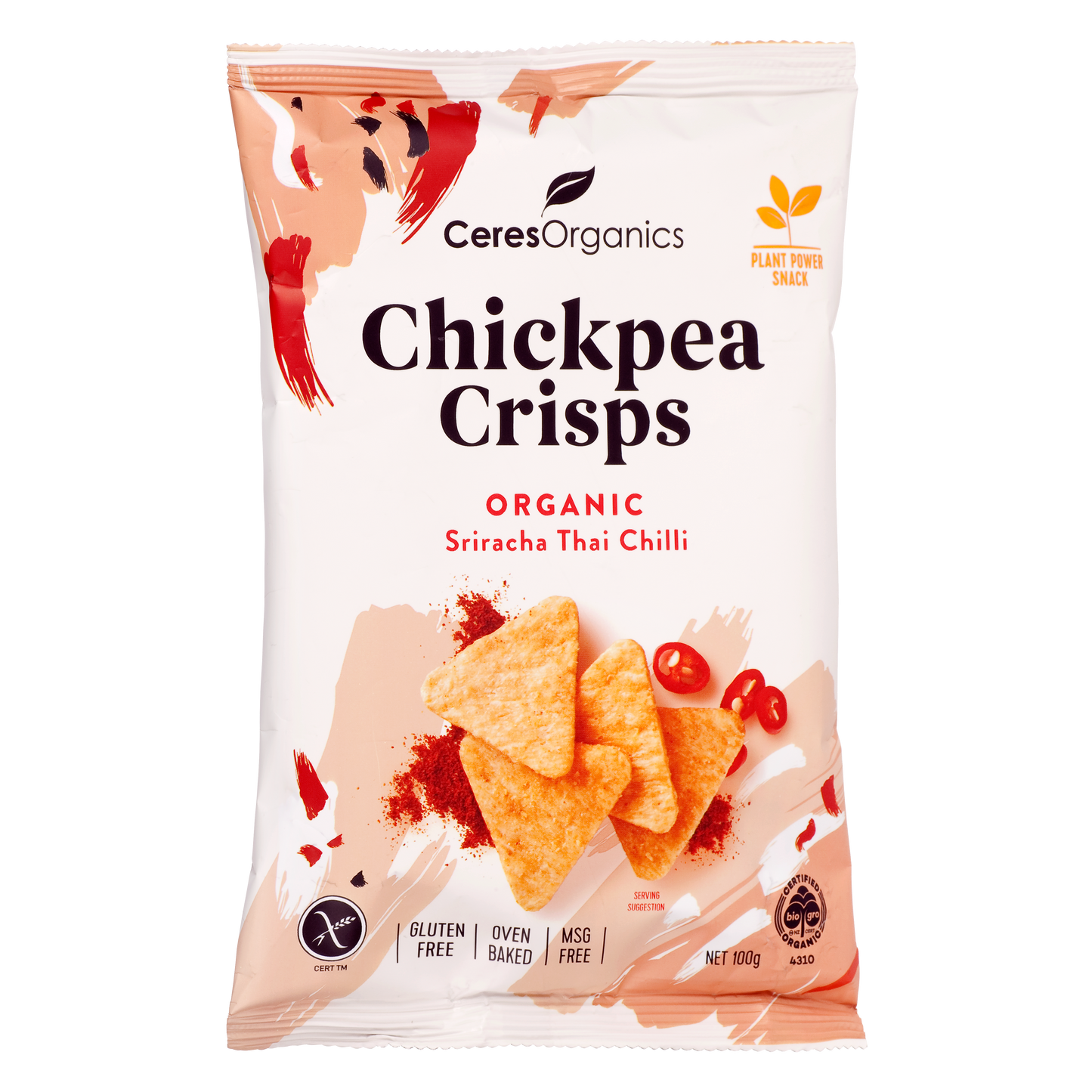 Ceres Organics Chickpea Crisps Sriracha Thai Chilli 100g