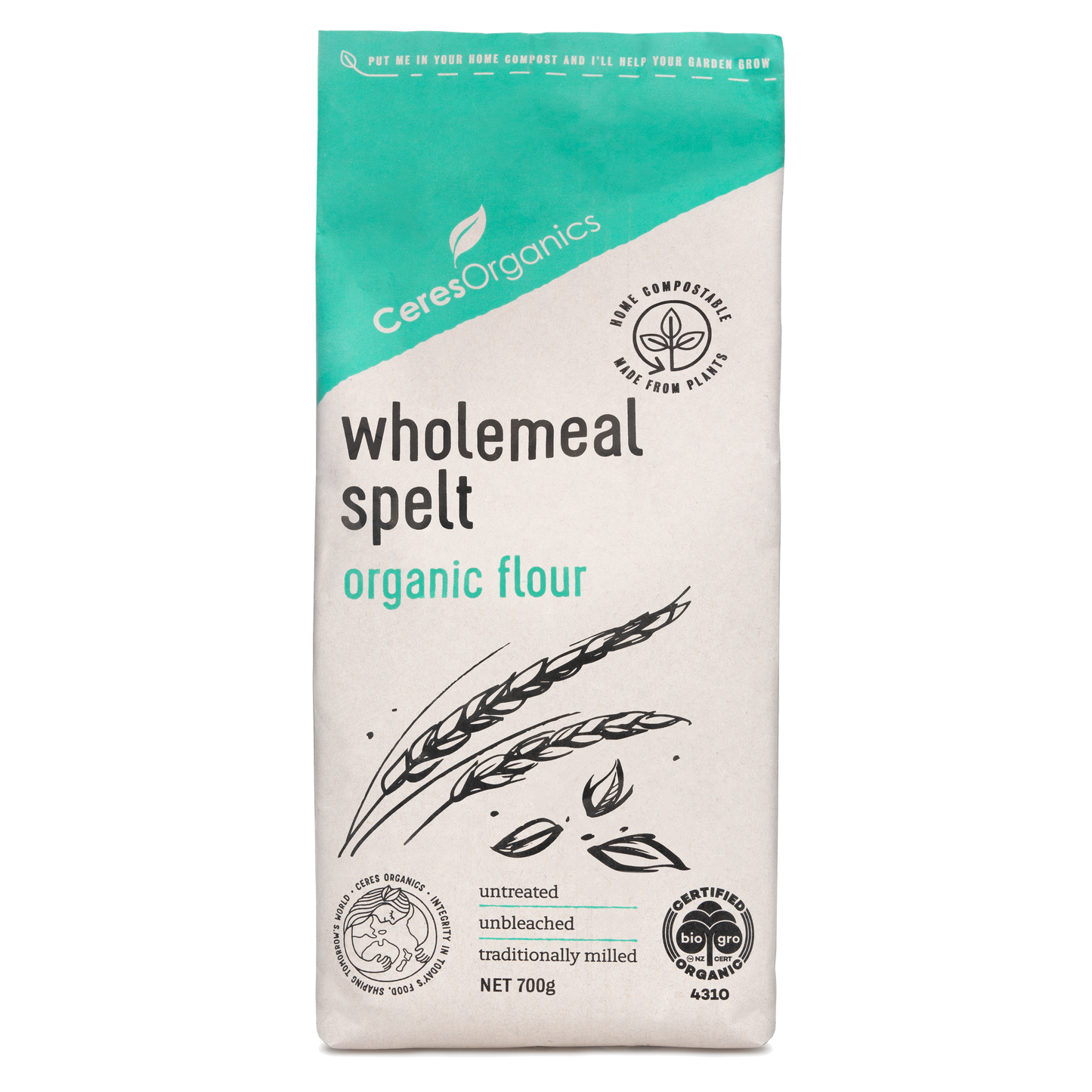 Ceres Organics Wholemeal Spelt Flour 700gm