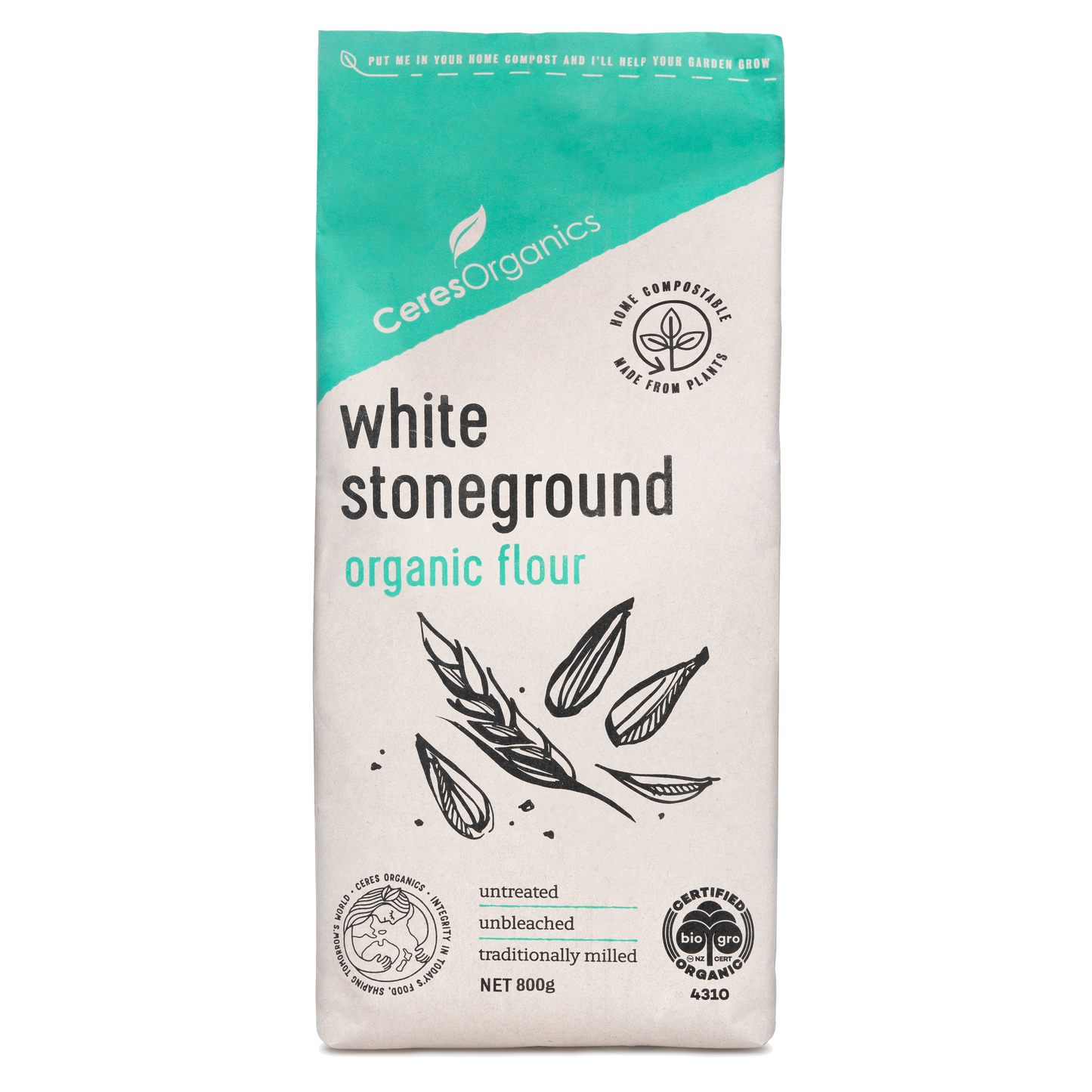 Ceres Organics White Stoneground Flour 800g