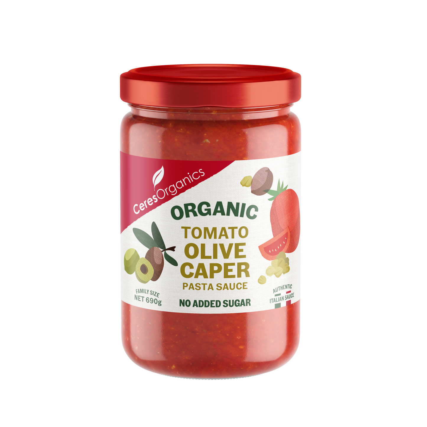 Ceres Organics Pasta Sauce Tomato Olive Caper 690g