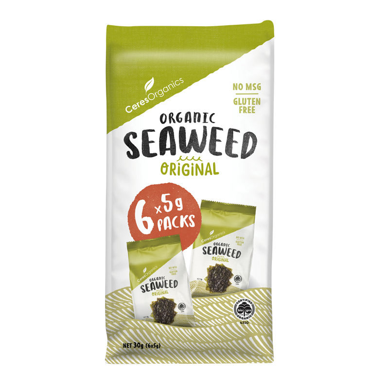 Ceres Organics Roasted Seaweed Snack Multipack Original 6x 5g