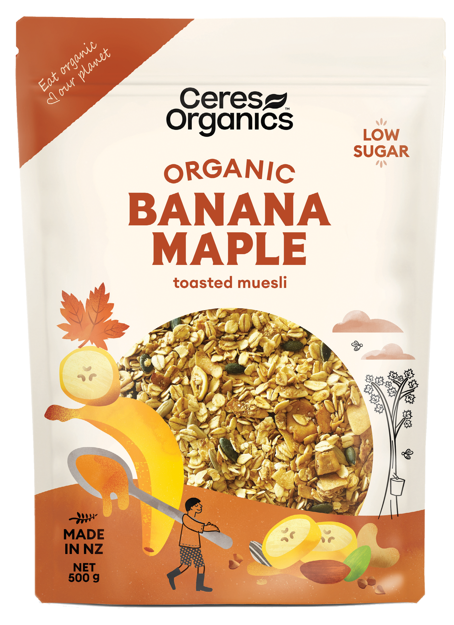 Ceres Organics Muesli Low Sugar Banana Maple 500g