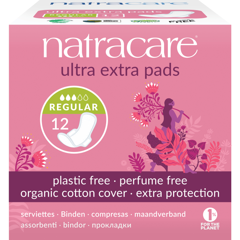 Natracare Pads Ultra Extra With Wings Regular 12pk