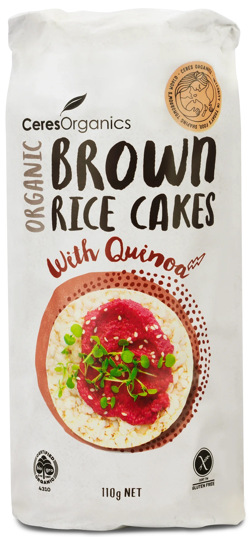 Ceres Organics Brown Rice Cakes with Quinoa 110g