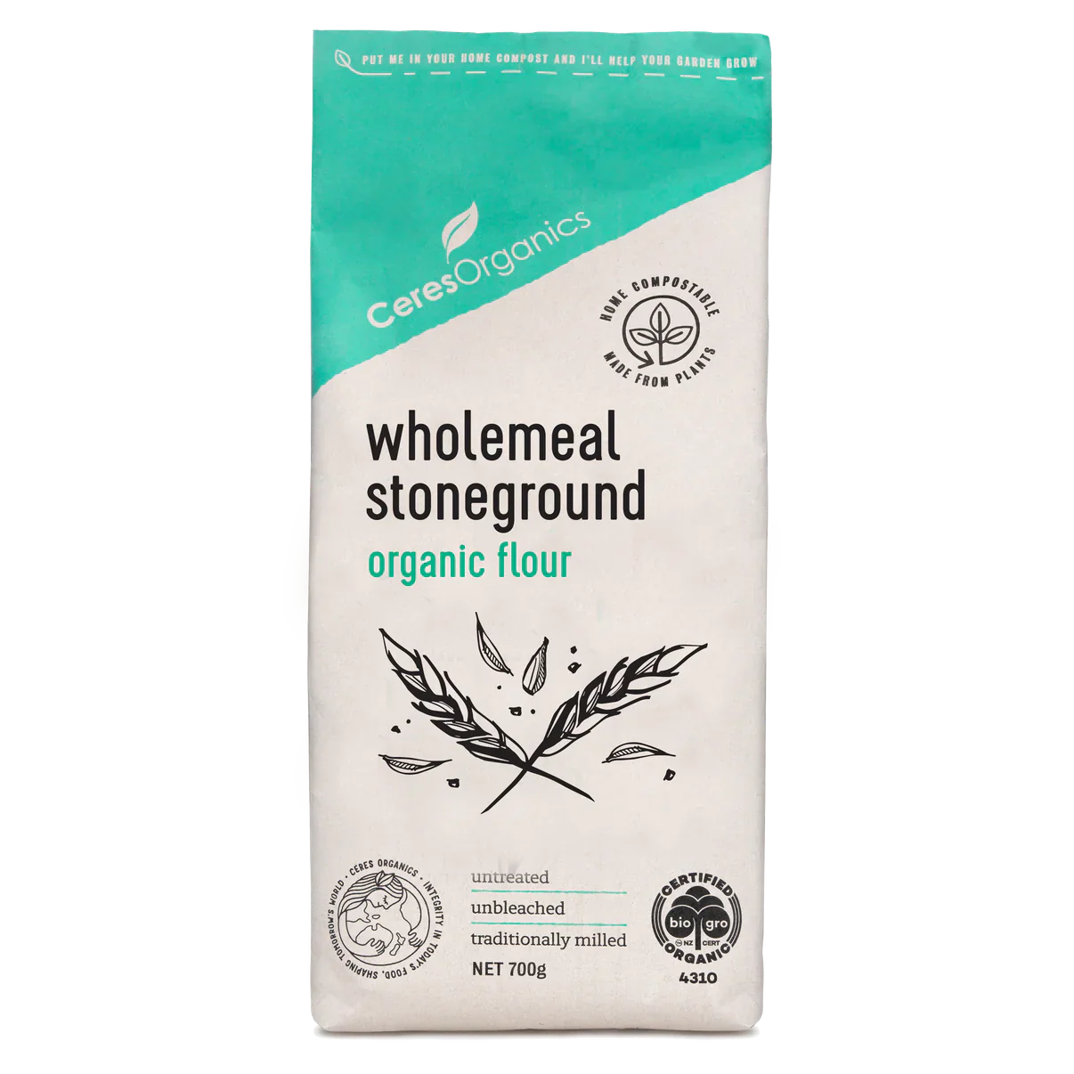 Ceres Organics Wholemeal Stoneground Flour 800g