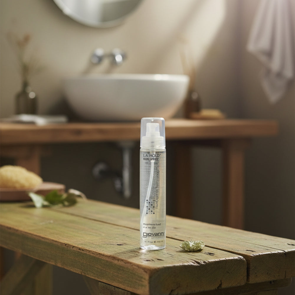 A bottle of Giovanni L.A. Hold Hair Spritz hair spray, 65ml.