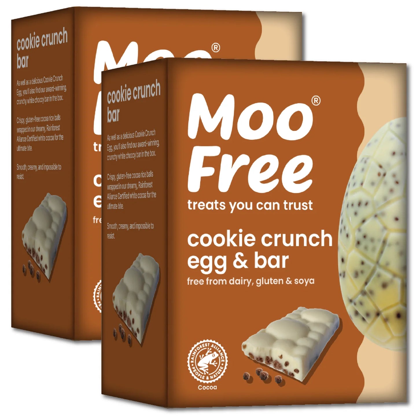 Moo Free Vegan Easter Cookie Crunch Choccy Egg & Bar 135gm