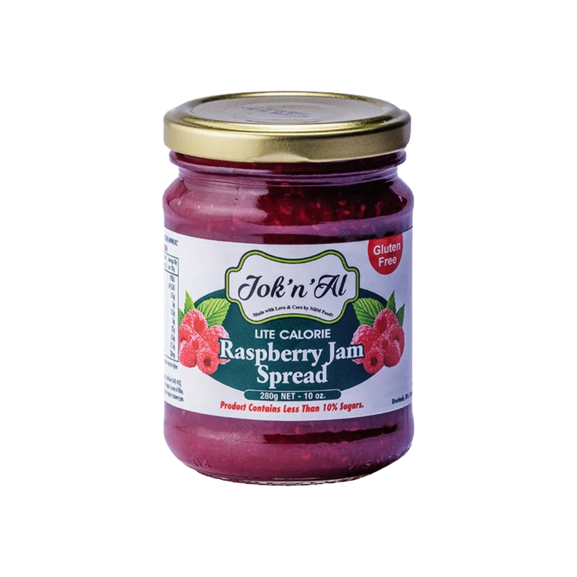 Joknal Lite Calorie Raspberry Jam Spread 280gm, GF