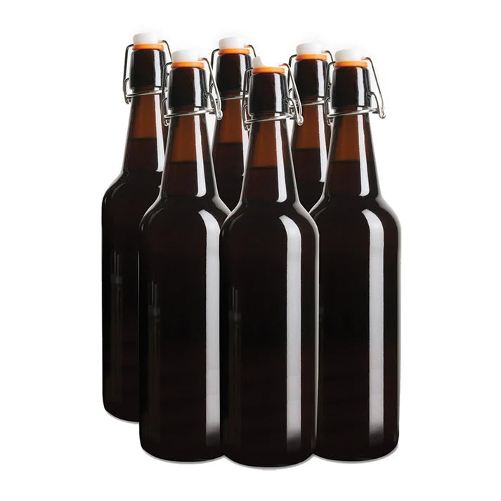 Mad Millie Reusable Brown Glass Flip Top Bottles 750ml x 6