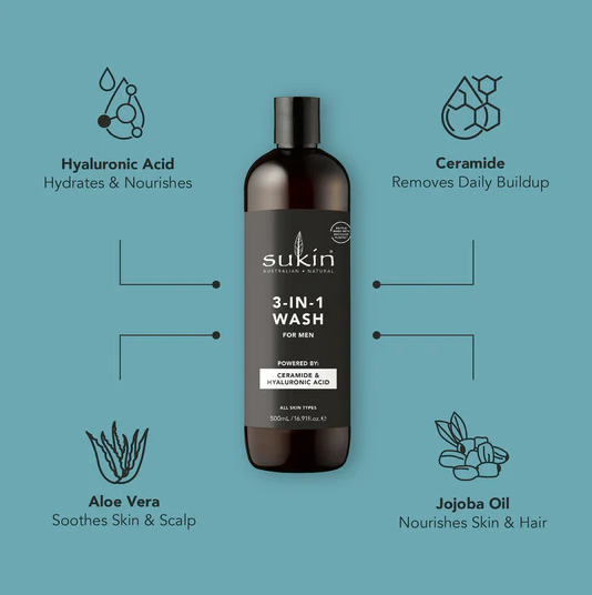 Sukin for Men 3-in-1 Wash 500ml