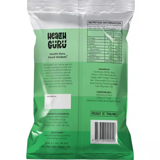 Health Guru Cauliflower Puffs Salt & Vinegar with Apple Cider 56g