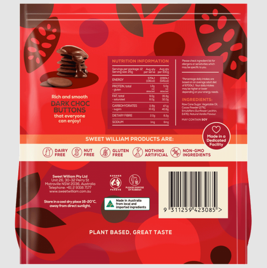 Sweet Willaim Dark Chocolate Baking Buttons 300g