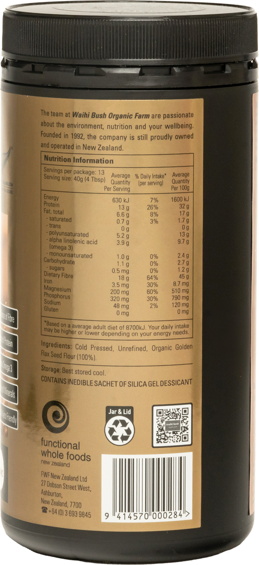 Waihi Bush Organic Golden Flax Fibre 550g
