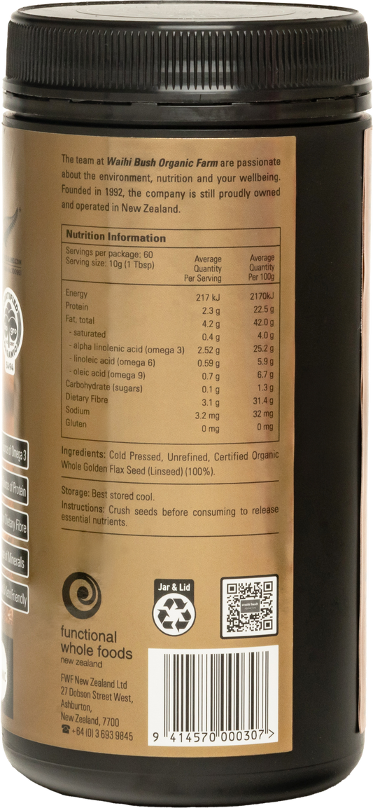Waihi Bush Organic Golden Linseed 600g