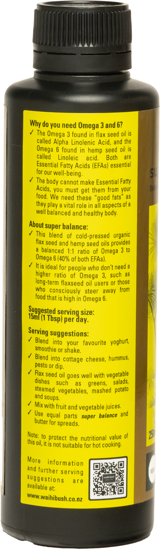 Supplement bottle with label on a black background