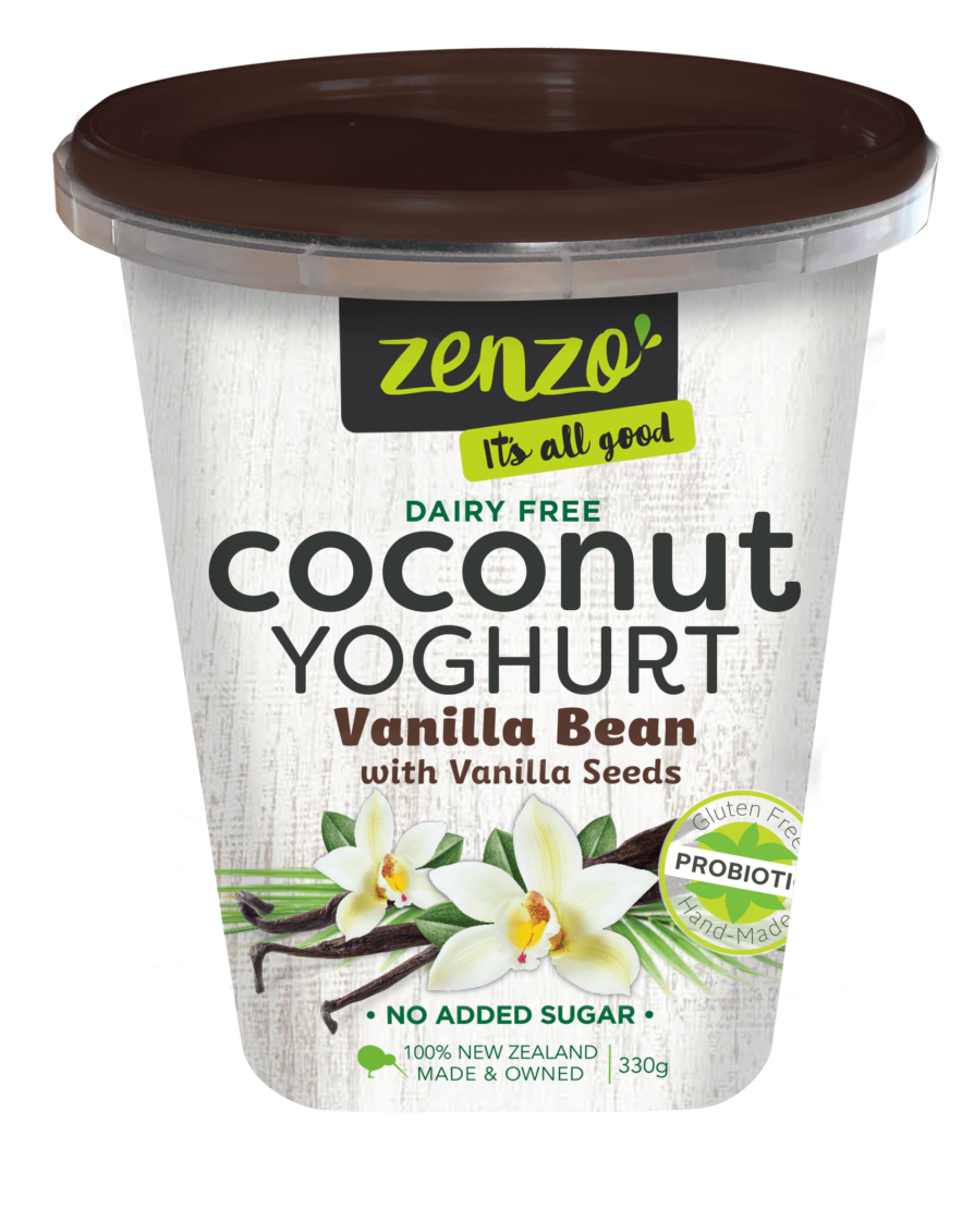 Zenzo Coconut Yoghurt Vanilla Bean with Vanilla Seeds 330gm