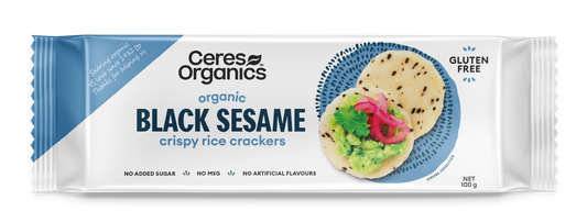 Ceres Organics Rice Crackers Black Sesame 100g