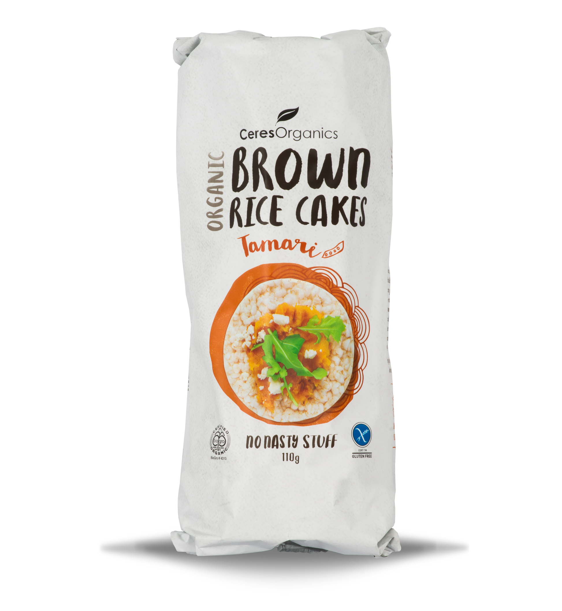 Ceres Organics Brown Rice Cakes Tamari 110g