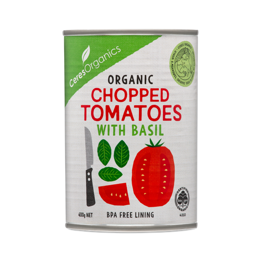 Ceres Organics Tomatoes Chopped With Basil 400g