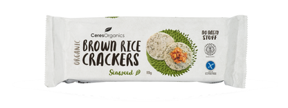 Ceres Organics Brown Rice Crackers Seaweed 115g