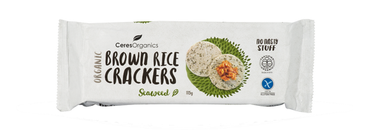 Ceres Organics Brown Rice Crackers Seaweed 115g
