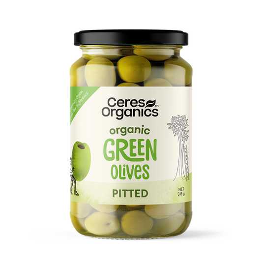 Ceres Organics Green Olives Pitted 315g