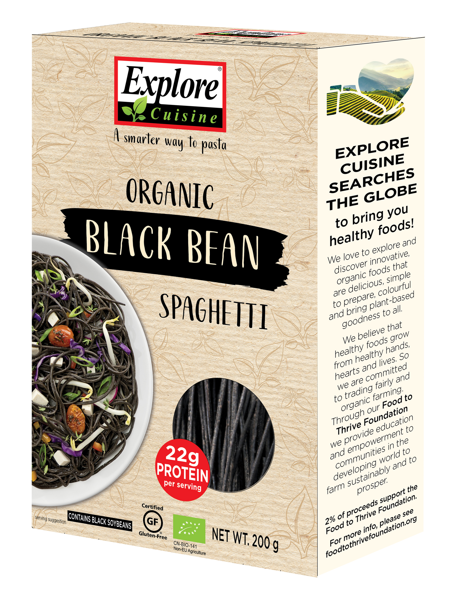 Explore Cuisine Organic Black Bean Spaghetti 200g