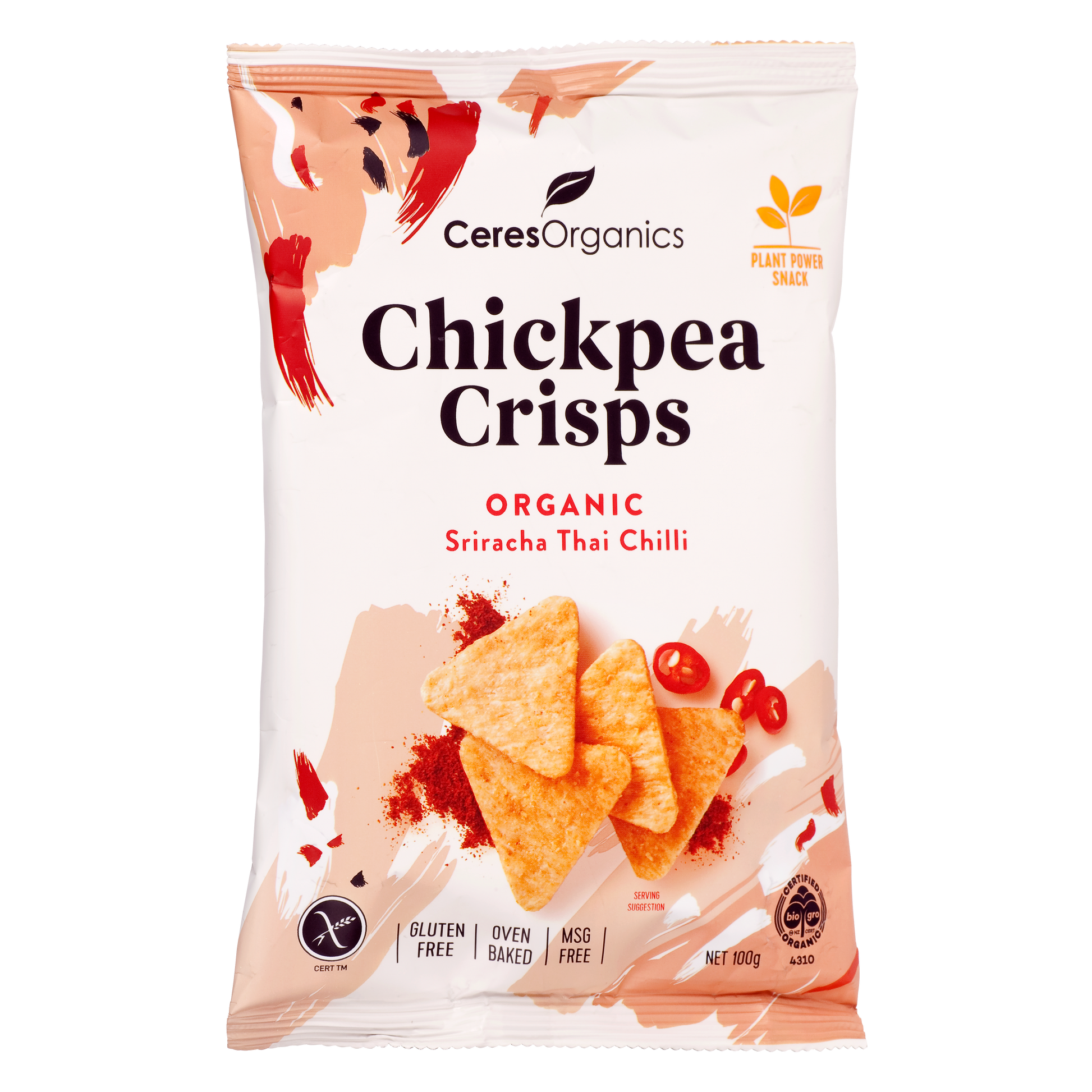 Ceres Organics Chickpea Crisps Sriracha Thai Chilli 100g