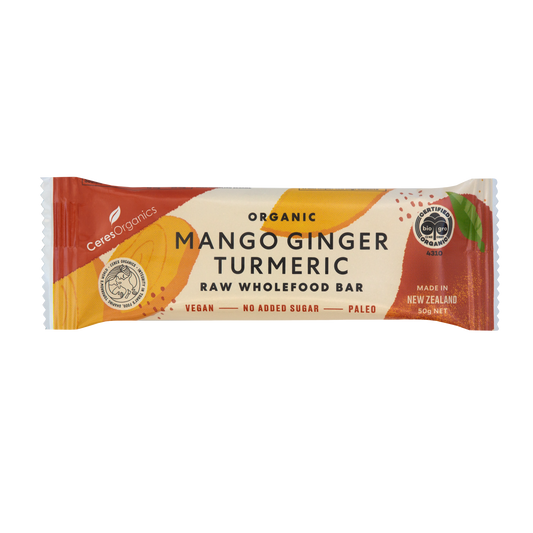 Ceres Organics Mango Ginger Turmeric Raw Wholefood Bar 50g