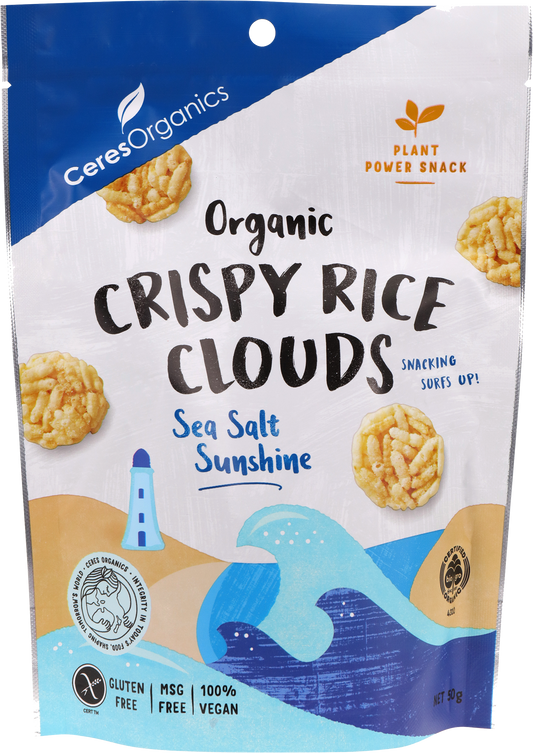 Ceres Organics Crispy Rice Clouds Sea Salt Sunshine 50g