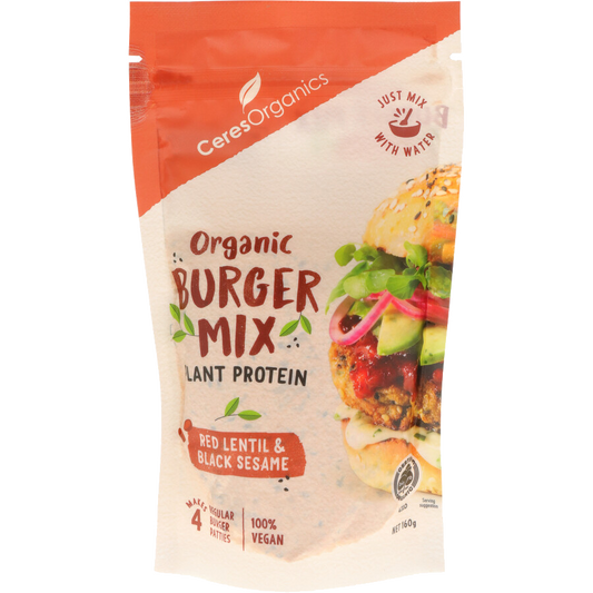 Ceres Organics Burger Mix Red Lentil Black Sesame 160g