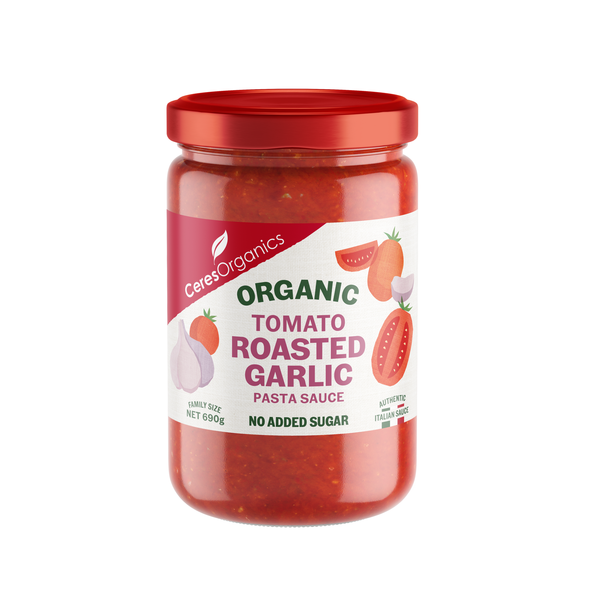 Ceres Organics Pasta Sauce Tomato Roasted Garlic 690g