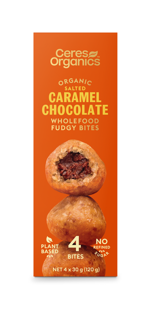 Ceres Organics Wholefood Fudgy Bites Caramel Chocolate 120g