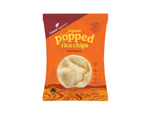 Ceres Organics Popped Rice Chips Barbeque 100gm