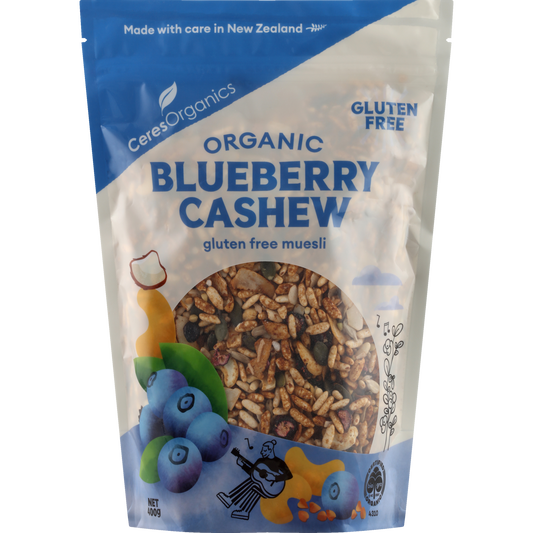 Ceres Organics Muesli Gluten Free Blueberry Cashew 400g