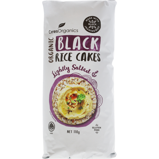 Ceres Organics Black Rice Cakes Lightly Salted 110g