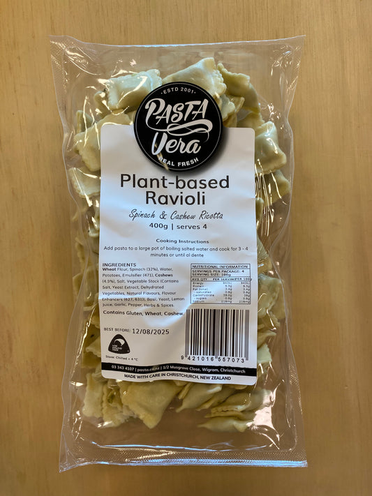 Pasta Vera Spinach & Cashew Ricotta Ravioli 400gm
