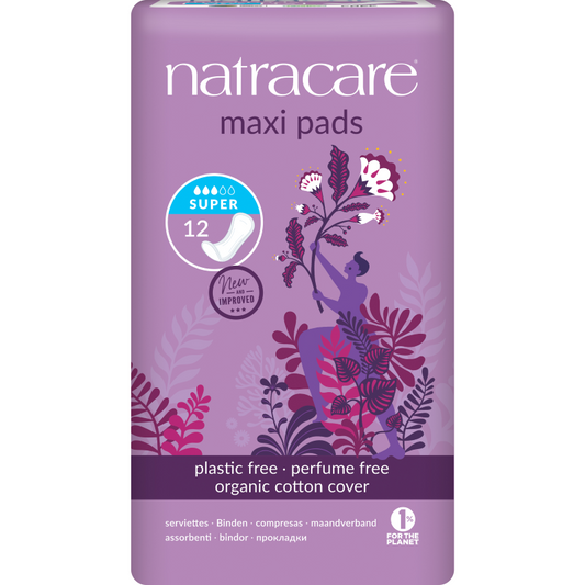 Natracare Maxi Pads Super 12 Pack