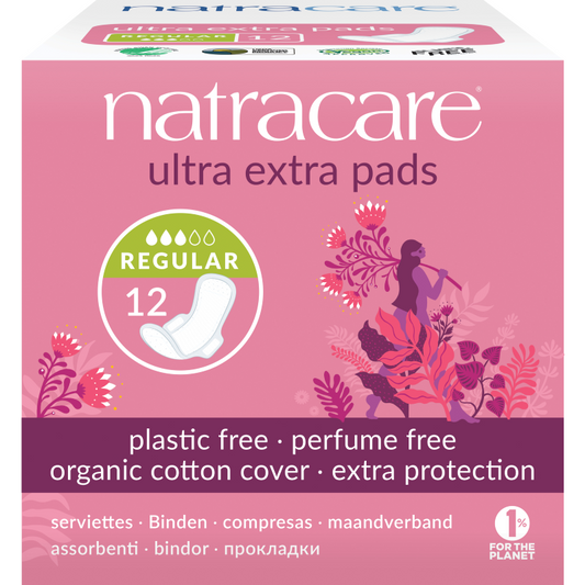 Natracare Pads Ultra Extra With Wings Regular 12pk