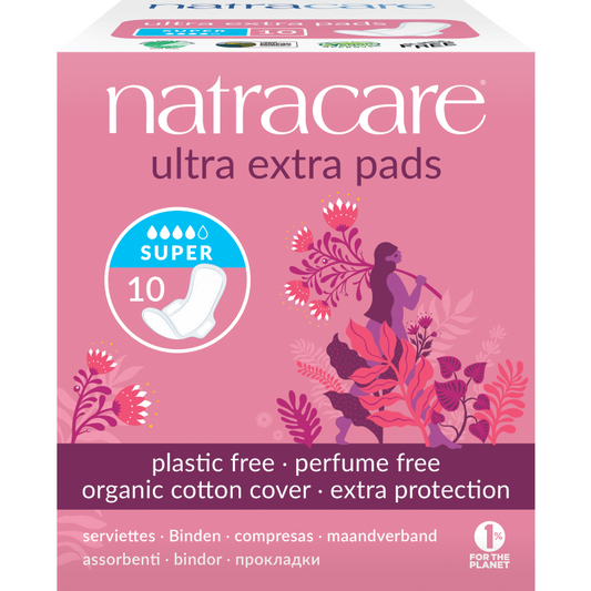 Natracare Pads Ultra Extra With Wings Super 10pk