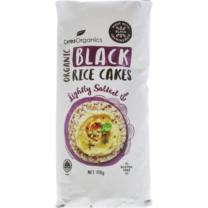 Ceres Organics Black Rice Cakes Lightly Salted 110g