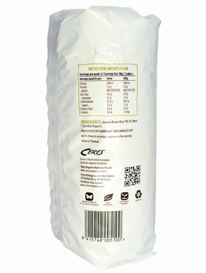 Ceres Organics Brown Rice Cakes No Added Salt 110g NI