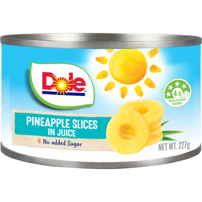 Dole Pineapple Slices In Juice No Added Sugar 227gm