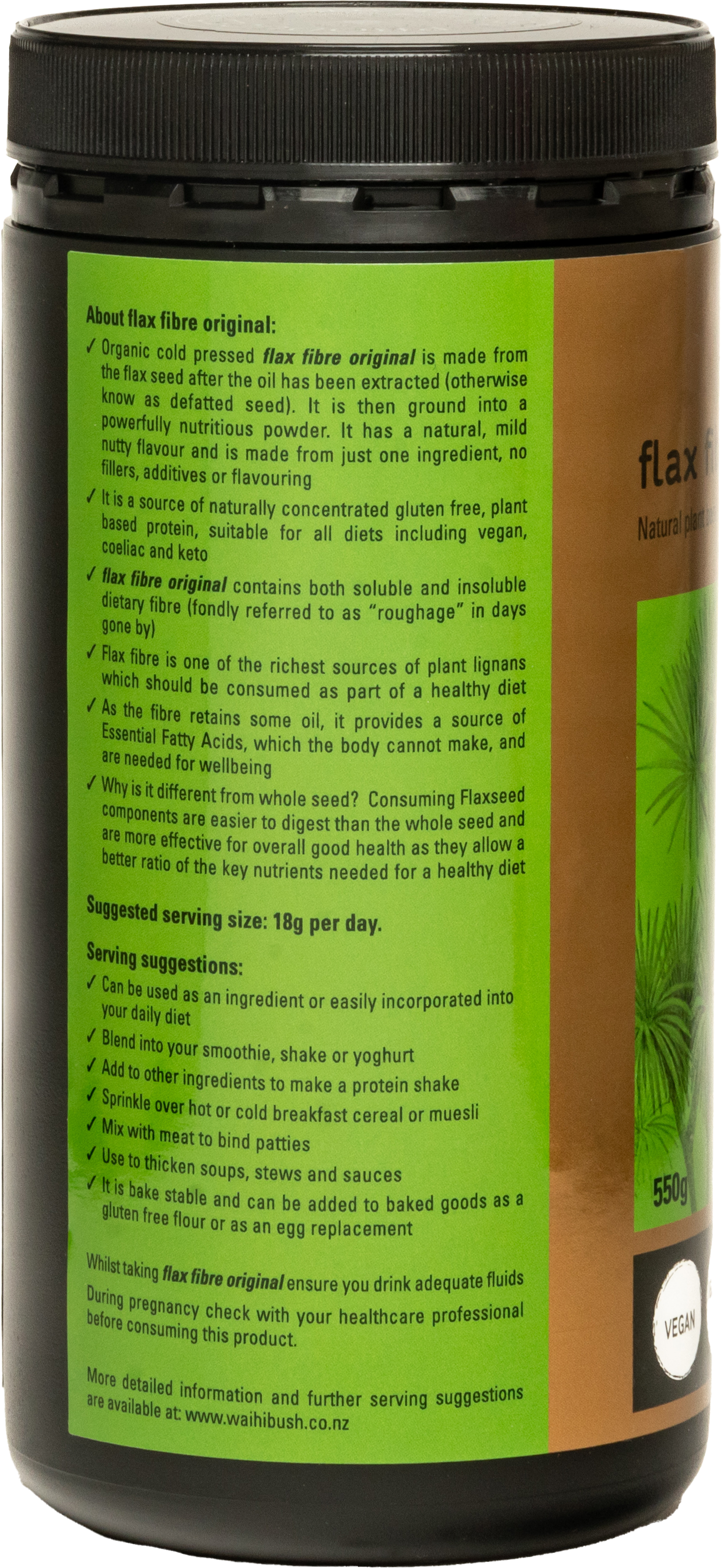 Waihi Bush Organic Original Flax Fibre 550g