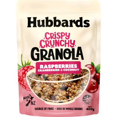 Hubbards Granola Raspberries, Cranberries 400gm