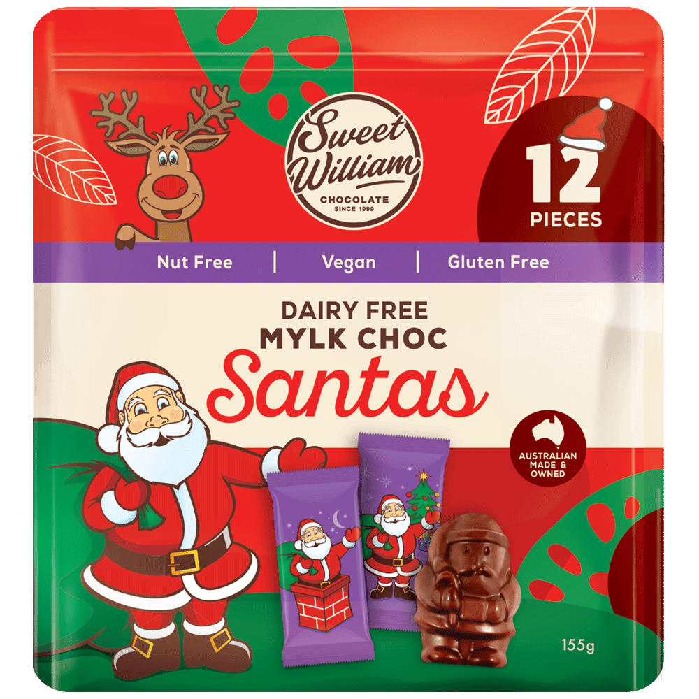 Sweet William Choc Santa 12 Pack 155gm