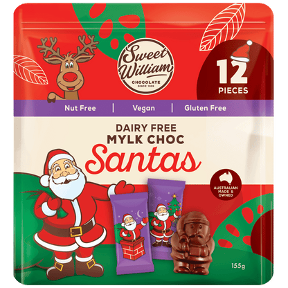 Sweet William Choc Santa 12 Pack 155gm